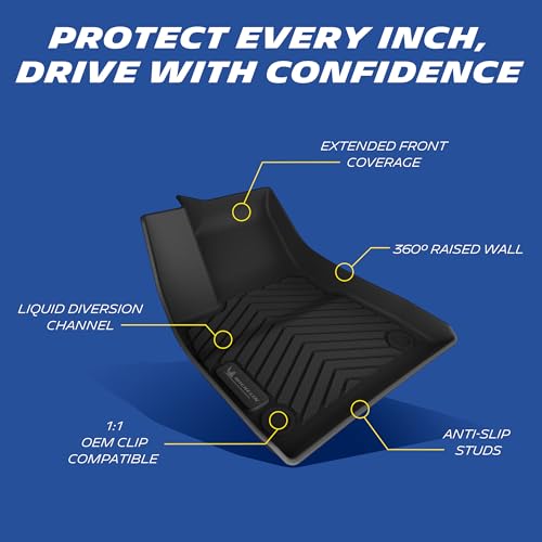 Michelin Vehicle Mat, All-Weather TPE Custom Fit Liner for Tesla Model 3 Floor Mats 2024-2027 (3 Piece), Premier B - Image 3