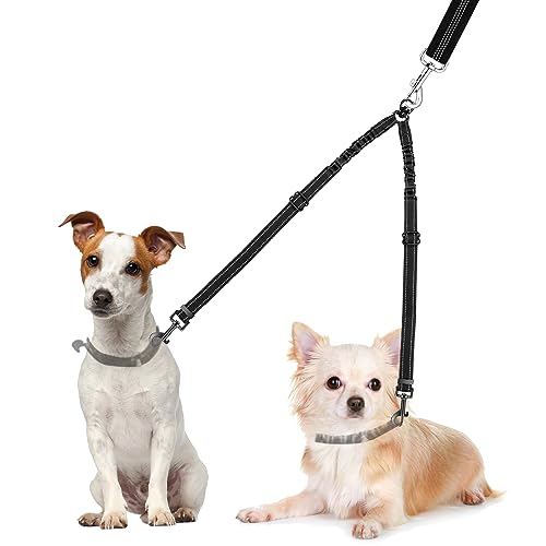 SlowTon Double Laisse pour Chiens - Sans Enchevêtrement, Pivot 360°, Réfléchissante, Réglable,...