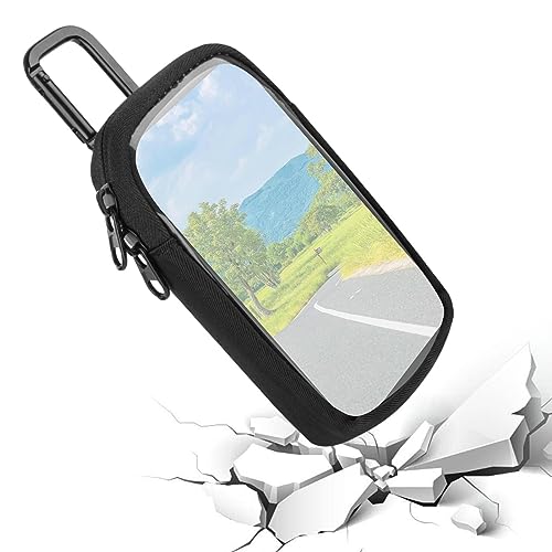SKUDA MP3-Player-Hülle | MP3-Tragetasche mit transparentem Fenster | MP3-MP4-Tasche mit Karabiner, Reiseetui für MP3, MP4, Kopfhörer, USB-Kabel, U-Disk