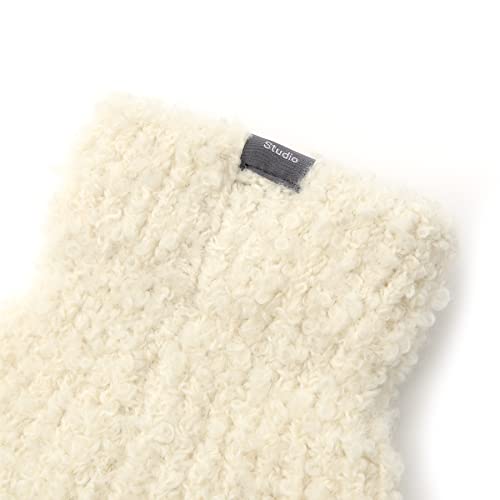 Image of UNDERCONTROL Fall Winter Boucle Wool Mixed Soft Long Knitted Warm Fluffy Warmer Long Boots Footless Loose High Socks Korea