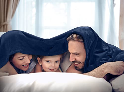 Utopia Bedding Fleece Blankets Bundle Pack Of Navy And Turquoise Throw Size Bed Blankets #TOP5