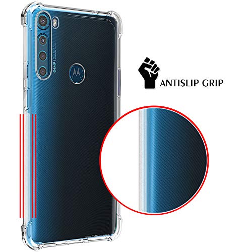 Image of TheGiftKart Crystal Clear Back Cover Case for Motorola One Fusion+ | Shockproof Soft TPU Case | Cushioned Edges for Ultimate Protection Back Cover Case (TPU, Transparent)