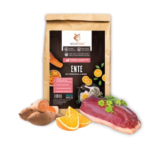 Wildfang® Hundefutter - Trocken - Getreidefreies Hundefutter - Premium Trockenfutter (2 kg, Ente mit Süßkartoffel)