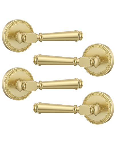 Amerdeco 4 Pack Brushed Gold Dummy Interior Door Handles