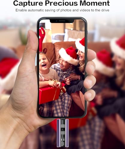 EATOP Flash Drive de 128 GB destinado a iPhone, iPad, Android e computadores, cartão de foto para ar