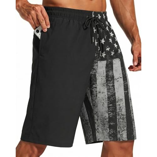 11 Inch Men Swim Trunks with Mesh Lining Quick Dry Breathable for Summer Beach Cruise Water Park Gym Running