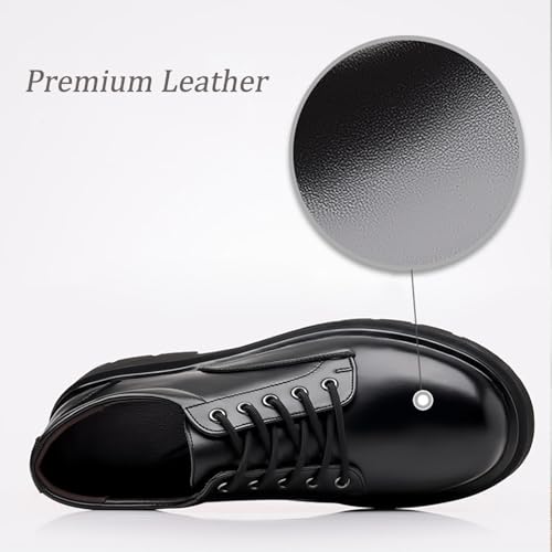 Mens Leather Lace Up Platform Dress Oxford Shoes Modern Comfortable Classic Chunky Heel Business Casual Formal Shoes for Wedding Work Party3