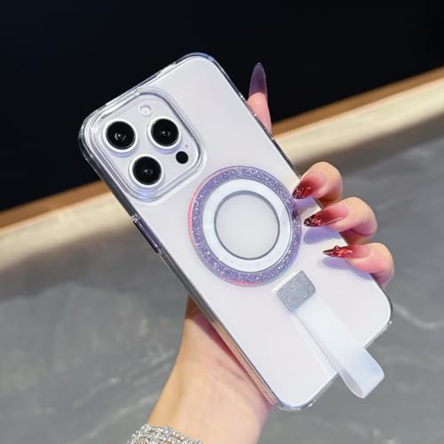 Coque pailletée iPhone 15 Violet - Idéale pour sublimer votre smartphone en soirée