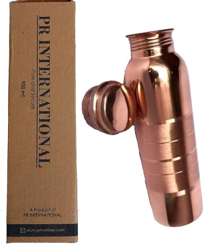 PR INTERNATIONAL Pure Copper Water Bottle with Lid 900ML