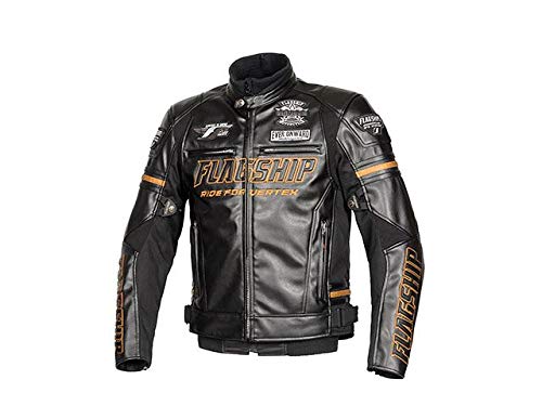 [フラッグシップ] バイク用ジャケット ｲｸﾞﾅｲﾄPUﾚｻﾞｰｼﾞｬｹｯﾄ Black&Gold 3L