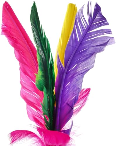 PESSILIN 5 Pack Kick Shuttlecock, 7.5 Inch Chinese Jianzi Shuttlecock, Chinese Jianzi Foot Feather Sports Toy for Indoor and Outdoor Tennis and Racquet Sports - Thumbnail 3