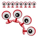 NULYLU Motorradhelm Zubehör 6 Paar 3D Augen Aufkleber Rot Runde Augen Helmdekoration für Motorrad Fahrrad Skihelm Passform