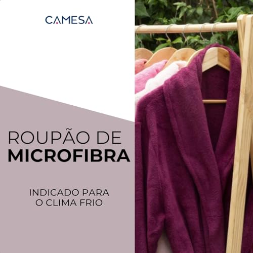 Roupão Microfibra Camesa Inverno Frio Unissex Cores Original (BR, Alfa, G, Regular, Regular, Roxo)