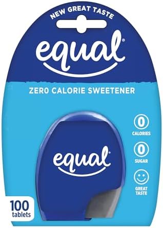 EQUAL 0 Calorie Sweetener Tablets, Sugar Substitute, Zero Calorie Sugar Substitute Tablets, Erythritol Free, 100 Ct (Pack of 6)
