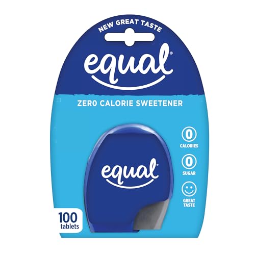 EQUAL 0 Calorie Sweetener Tablets, Aspartame and Acesulfame-K Sweetener, Sugar Substitute, Zero Calorie Sugar Substitute Tablets, Erythritol Free, 100 Ct (Pack of 6)