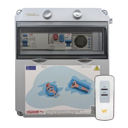 Cuadro eléctrico piscina trifásico IP65 estanco con transformador de 12V gris 2
