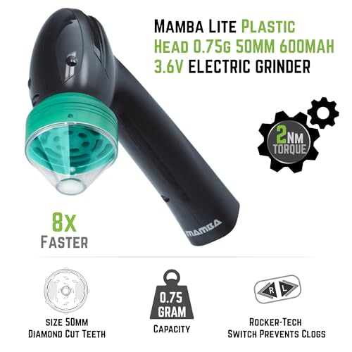 Image of Mamba Lite Electric Herb Grinder, USB Rechargeable, One-Hand Automatic Herb & Spice Grinder for Dried Herbs, Portable Kitchen Grinder, 0.75g, Gray