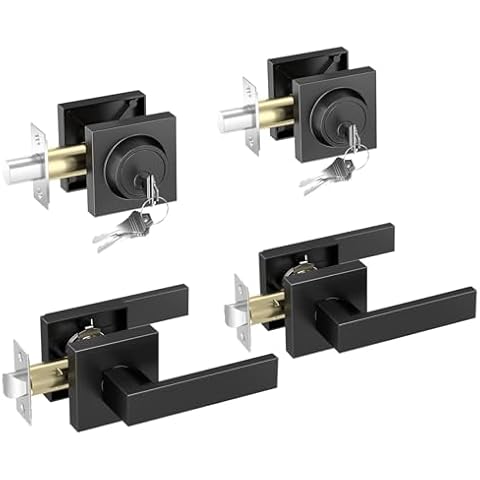 Foxgard Matte Black Door Lock Set Cover