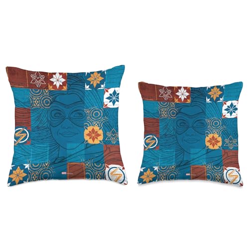 Coussin Kamala Khan Marvel de style patchwork multicolore pour décorer un canapé ou lit 45x45 cm