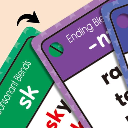 Tarjetas didácticas de fonética: set de 60 palabras visuales para preescolar 3