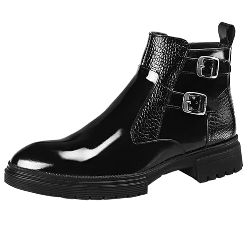 Bottes en cuir brillant homme confortables pour marcher toute la journée