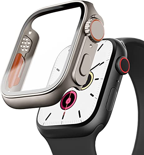 Image of Meyaar Hard PC Case for Apple Watch Series 9 /8 /7 41mm Change to Ultra Look Cover, Apple Watch Ultra Converter case with Screen Protector for iWatch Series 9 /8 /7 (41mm)