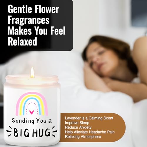 Lavender Candles - Thank You, Get Well, Thinking of You Gifts for Women - Birthday, Condolence, Relaxing, Divorce, Sympathy, Christmas Gifts for Friends and Sisters