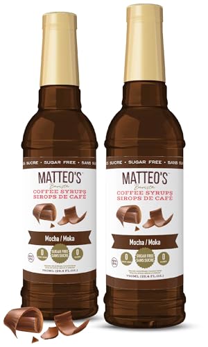 Sirop café Matteo barista sucre-libre saveur Moka 25.4 oz x2