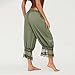 Women Pant Slips Lace Trim Pantaloons Mid Rise Bloomers Vintage Cropped Pants Pettipants for Under Dress (US, Alpha, Small, Regular, Regular, Olive Green)