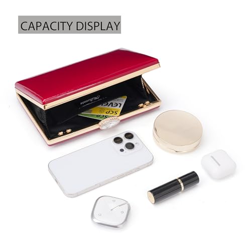 Image of Patent Leather Clutch Purses for Women Glossy Evening Bag