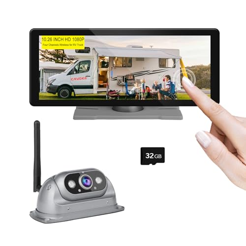 Image of Wireless reversing Camera System FHD 1080P 10.36-inch touchable Display high-Definition Recording Backup Camera Suitable for RV Truck Trailer Wireless Stable Signal Transmission