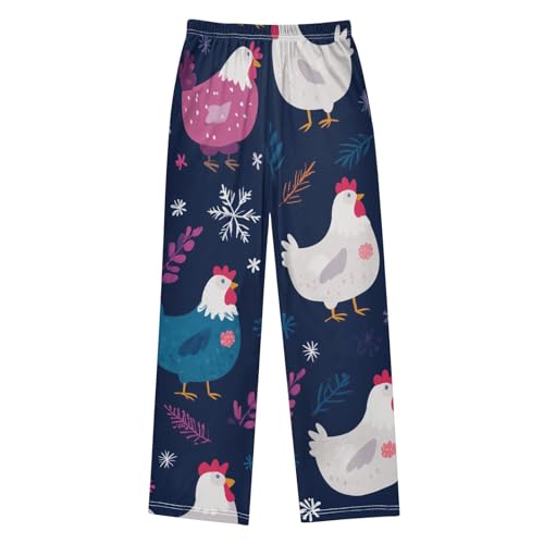 ZZXXB Chicken Spruce Branch Boys Long Pants Soft Trousers Elastic Waist Kids Lounge Bottoms with Pockets S-XL2