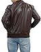 Jild Varsity Style Leather Bomber Jacket Men - Genuine Lambskin Men's Casual Fashion Classic MA-1 Leather Jacket (Rib-Brn-XL)