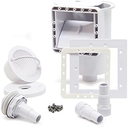 Zestaw skimmera obejmujący dyszę wlotową do basenu, skimmer do zabudowy i duże sito do zbierania zanieczyszczeń : Amazon.pl: Ogród