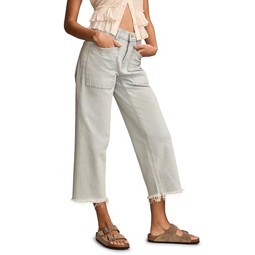 Lucky Brand Women's Lucky Legend Crop Patch Pocket Wide Leg3