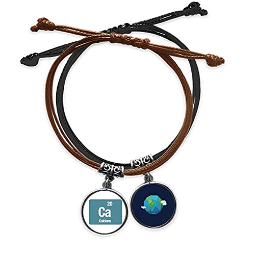 Pulsera de calcio CA de cuero ciencia tierra cadena de mano coleccionable