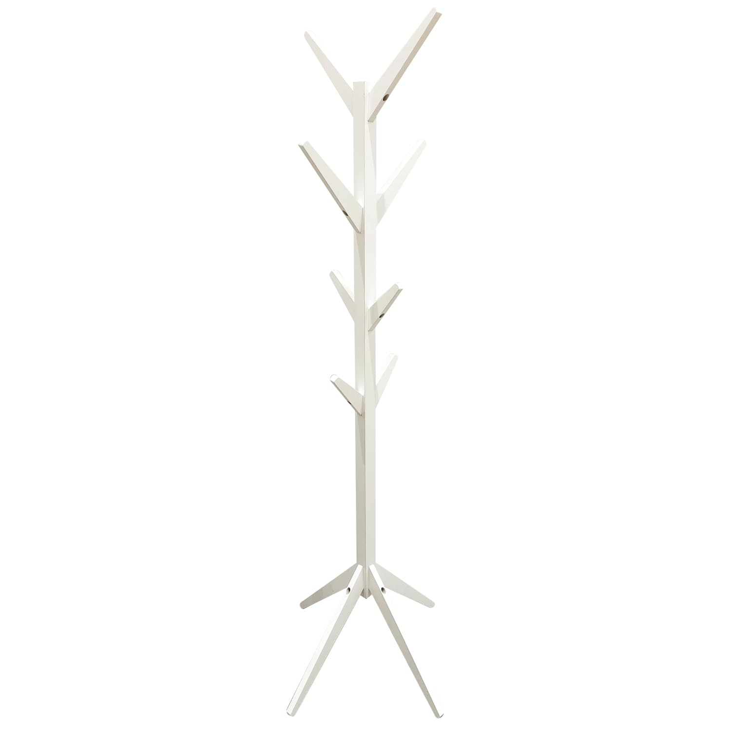 HOME DECO FACTORY - HD6192 Perchero Árbol de Bambú con 8 Ganchos - Diseño Contemporáneo para Entrada o Dormitorio - Dimensiones 178 cm - Color Blanco