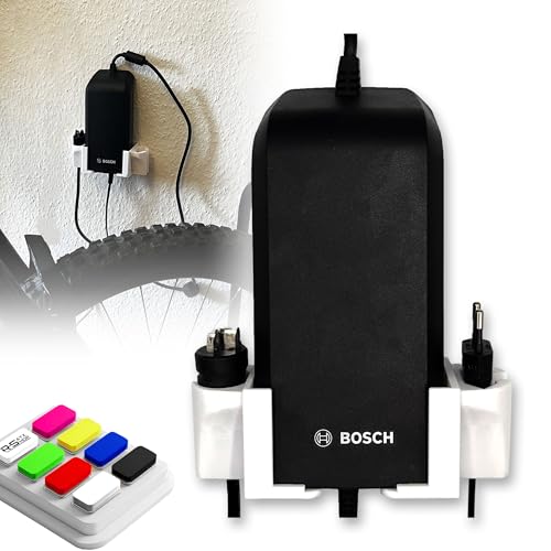 R-Satz Shop Wandhalterung passend für Bosch Ladegerät eBike 2A 4A 6A Akku Batterie Halter Charger (Weiß, 4A (Standard Charger))