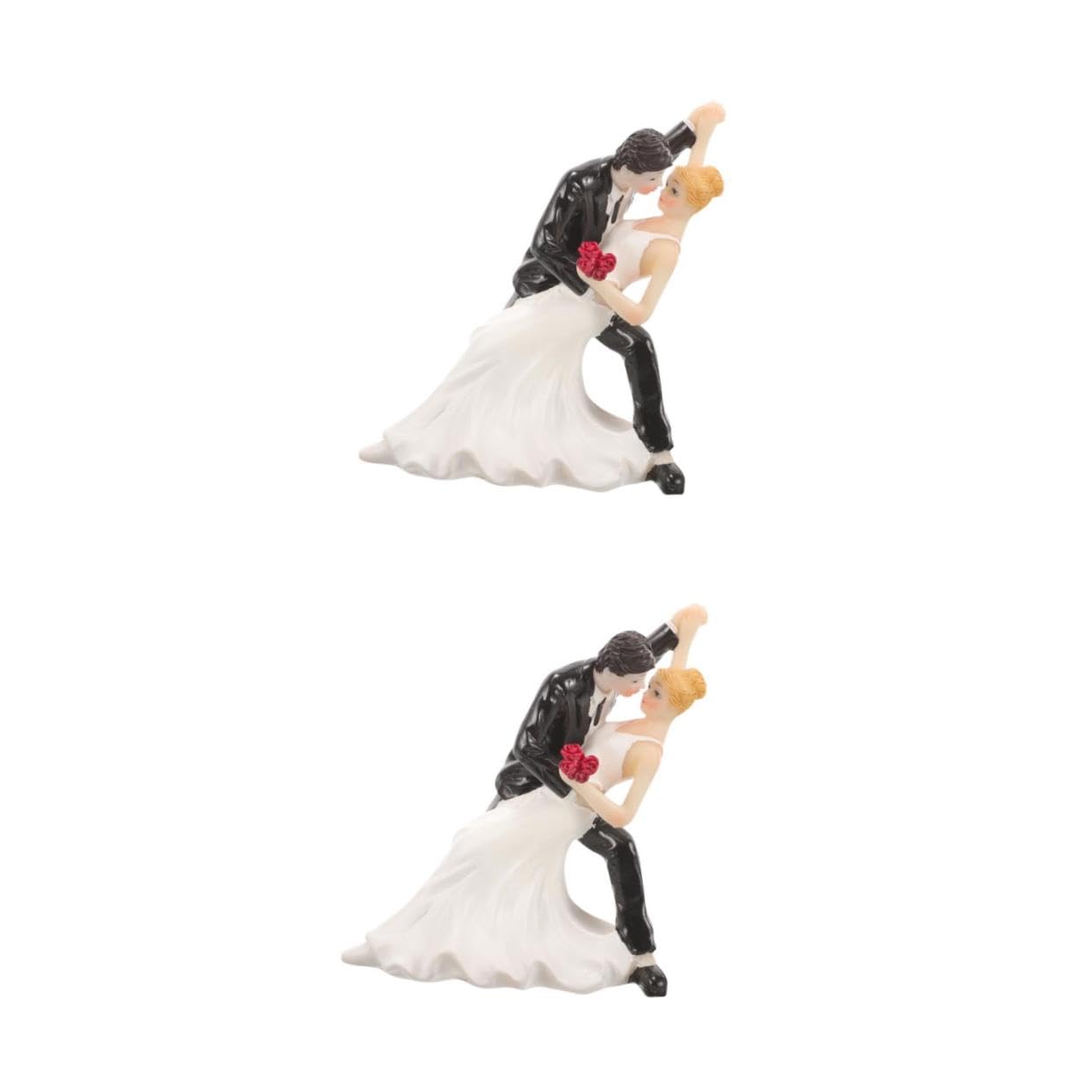 Poupée de Marié et Mariée Romantique BESPORTBLE, Lot de 2 Figurines de Gâteau Élégantes