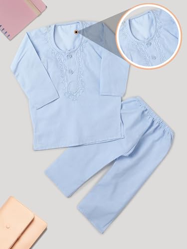 Image of Unisex Baby Cotton Kurta Pajama Set - Pack of 4(Multicolor)