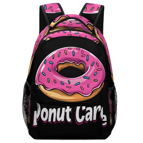 Donut Care Funny Backpack Casual Daypack Lightweight Shoulders Bag for Men Women Cute Print