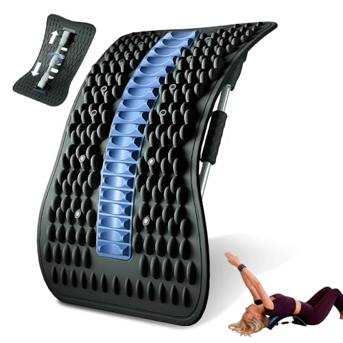 Weciau Rückenstrecker Rückendehner Orthopädischer Rückenstützbrett Ergonomisch Yoga Zubehör für Entspannung der Rückenmuskulatur Verstellbar Rückenstrecker für Yoga Fitness Workout zu Hause(S + B)