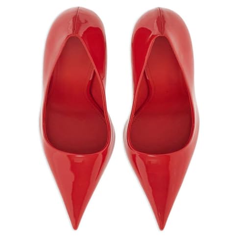 Sexy Women's Elegant Strange Style Heel Pumps, Large Size Fashion Ponited Toe High Heels for Party, Banquet and Fashion Show,10,Red4