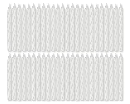 American Greetings Birthday Candles, Small White Spiral (48-Count)