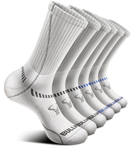 Image of BULLIANT Men 6-Pack Athletic Compression Crew Socks for Running Gym Sports