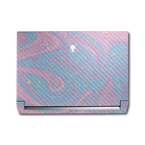 Image of MightySkins Carbon Fiber Skin Compatible with Alienware M17 R5 (2022) Full Wrap Kit - Cotton Candy Swirl | Protective, Durable Textured Carbon Fiber Finish | Easy to Apply | Made in The USA