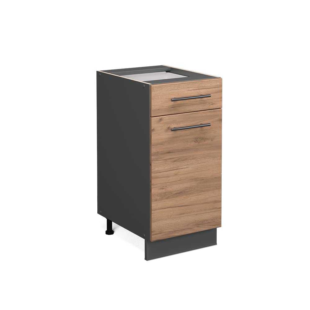 Vicco Küchenunterschrank Fame-Line, Goldkraft Eiche, 40 cm ohne Arbeitsplatte, zur Kombination mit weiteren Modulen der Fame-Line Serie