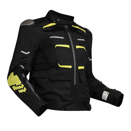 Image of Royal Enfield Crossroader Print Option| Knox CE Level 2 Protectors- Shoulders & Elbow | Ergo Protech Armours CE Level 1- Chest | CE Level 2 At Back For Excellent Impact Protection | NEON M