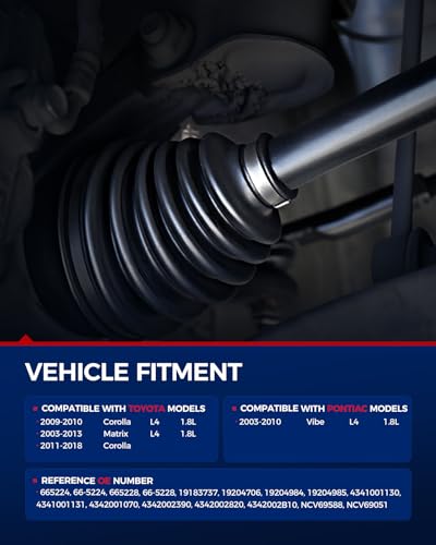 Image of KAX CV Axle Front Driver and Passenger Side for Toyota & Pontiac