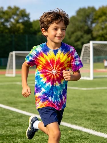 Image of Boys Tie Dye Shirt Size 4-14 Hippies Senior Rainbow Tees T Shirts for Kids | Tees T shirts for Kids